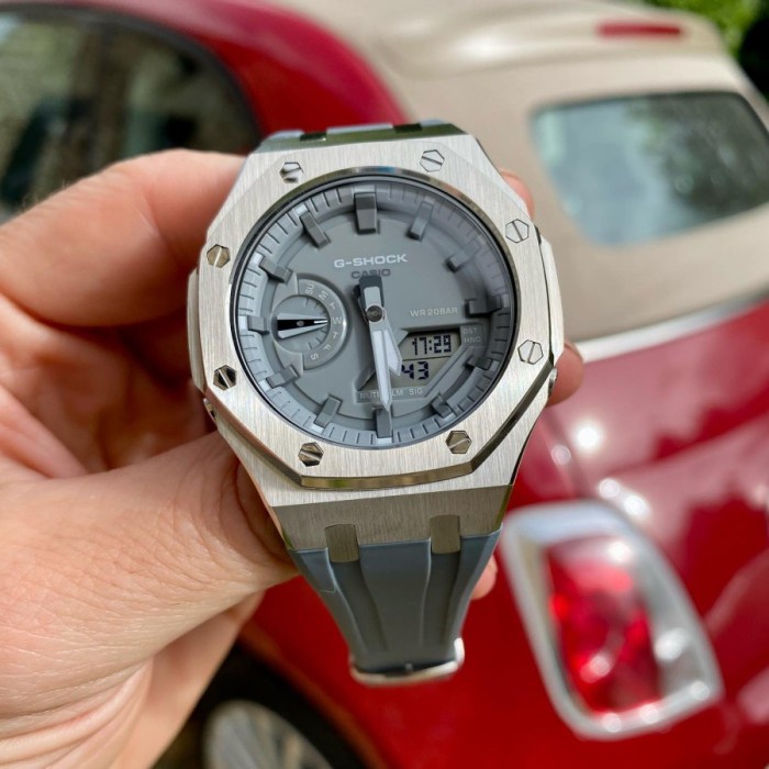 Casio G-shock GA-2100 GA-2110 MOD AP GREY-BLUE - GREY SILVER