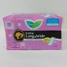 LAURIER pantyliner UNGU isi 40 buah  Extra Long &amp; wide non parfum pembalut keputihan sehari2 (no.22)