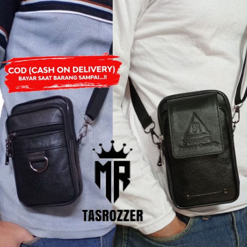 PROMO - Tas Selempang Hp Pria Kulit Asli model terbaru