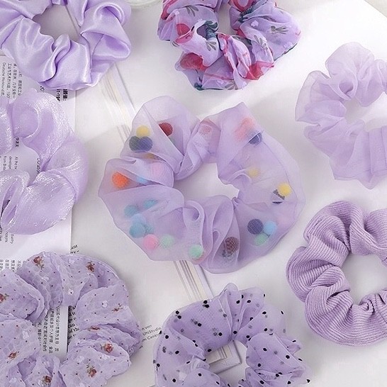 lilac scrunchie / Aksesoris Scrunchies Wanita Scrunchies Murah