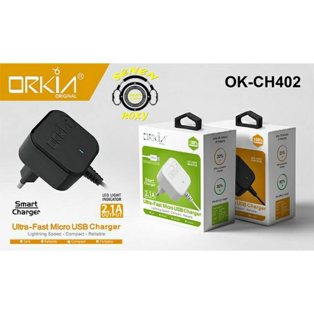 Charger Orkia 2.1 A  Micro Ultra-Fast USB Charger CH-402