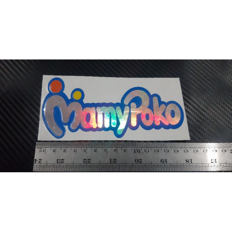 

STIKER CUTTING MAMYPOKO BIRU HOLOGRAM UK 15CM X 7CM