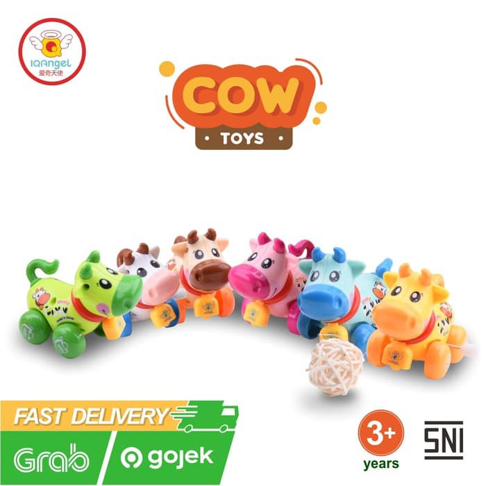 IQ ANGEL COW TOYS/ MAINAN ANAK / mainan sapi / mainan putar / edukatif / sensorik / motorik