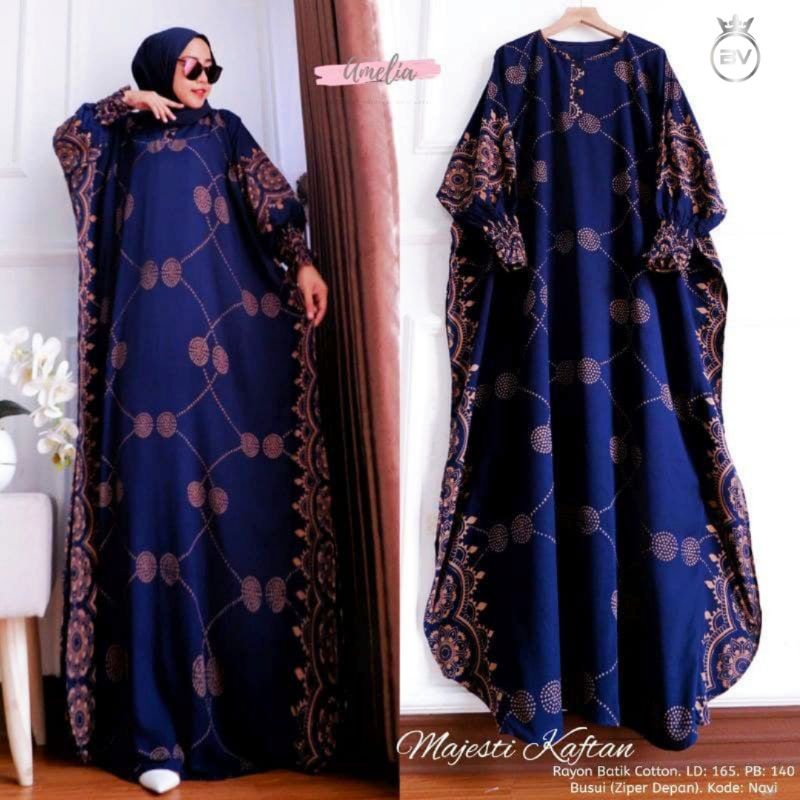 Majesti Home Kaftan - Kaftan Wanita Jumbo Rayon Tie Dye Premium Gamis Dress Kekinian Bigsize LD 165 cm