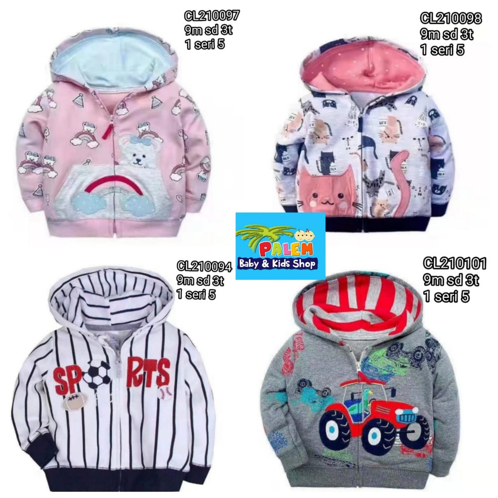 Jaket Mantel Bayi Anak 9M-3T Catell love motif terbaru