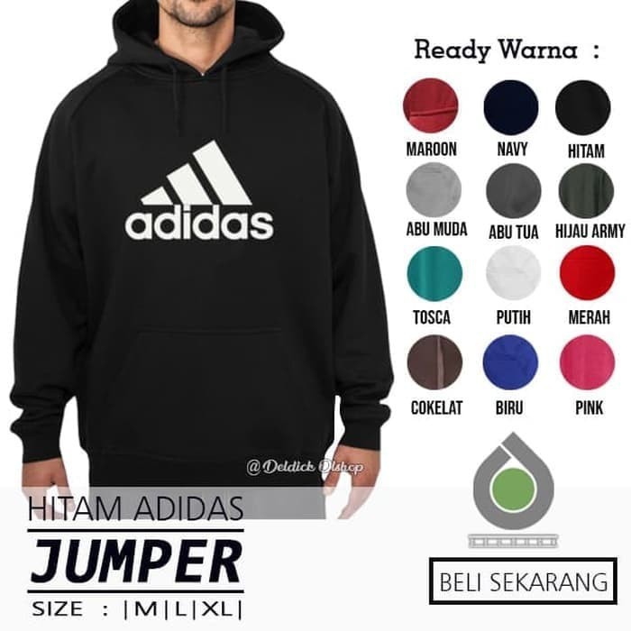 Jaket Sweeter Adidas Balok Hoodie Jumper Pria Wanita All Colors