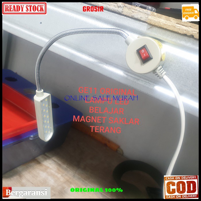 G11 Lampu belajar original lampu baca magnet led light power terang saklar mesin fleksibel belalai lentur lamp emergency bohlam penerangan hias Senter gantung sorot dinding besi G11   Lampu Mesin LED 20 Titik Model Belalai Magnet  Tipe : Belalai / Pipa Fl