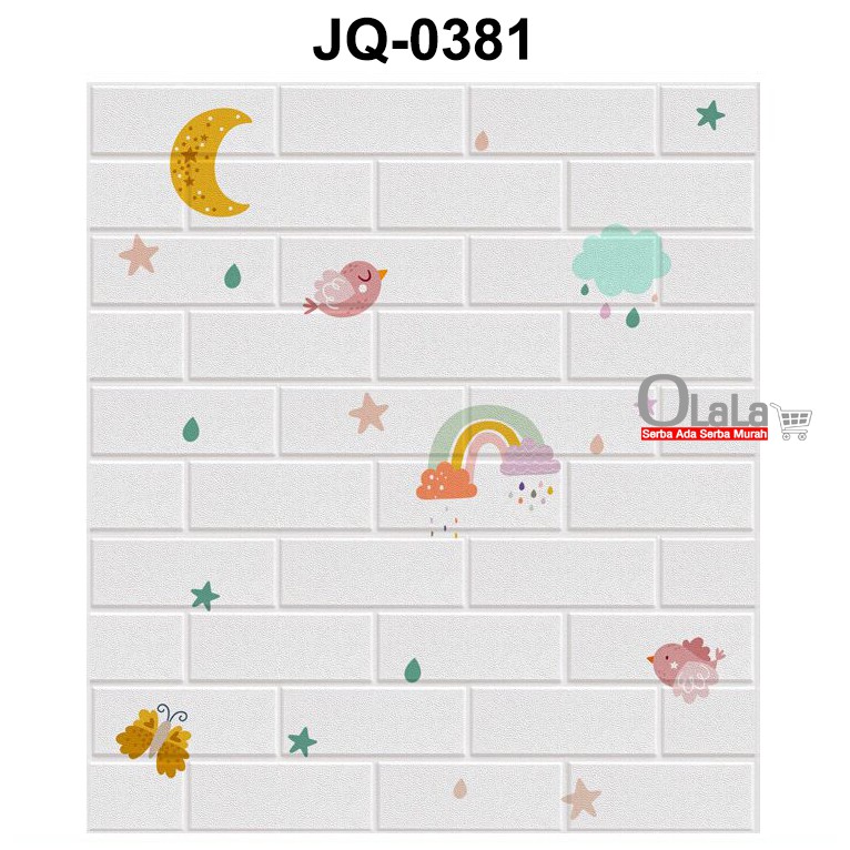 Wallpaper 3D Modern Foam Batu Bata Ukuran 70 X 77 Wall Sticker 3DQT-05-JQ-0381