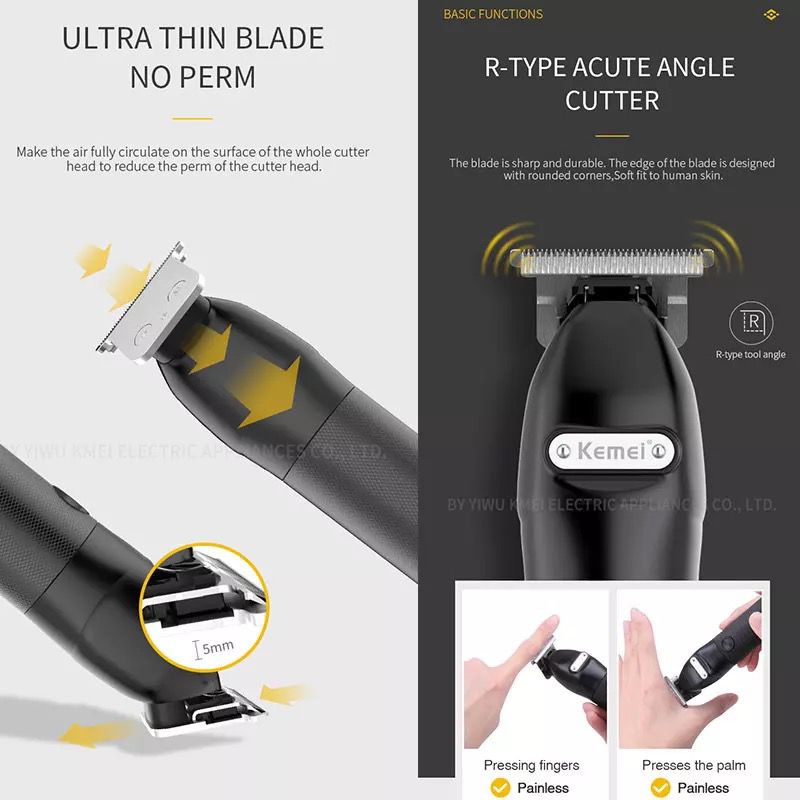 Kemei KM-1753 Alat Cukur Rambut Original Hair Clipper Detailer Trimmer Professional Elektrik Rechargeable Stand Cukuran KM 1753