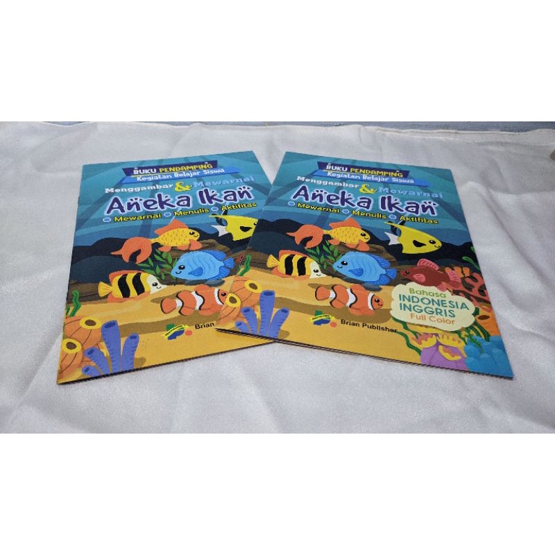 Buku Menggambar dan Mewarnai Aneka Ikan