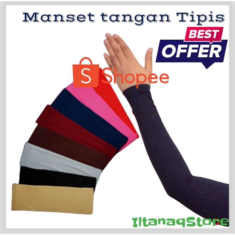 Manset Bahan Tisu Spandek/Sarung Lengan Import