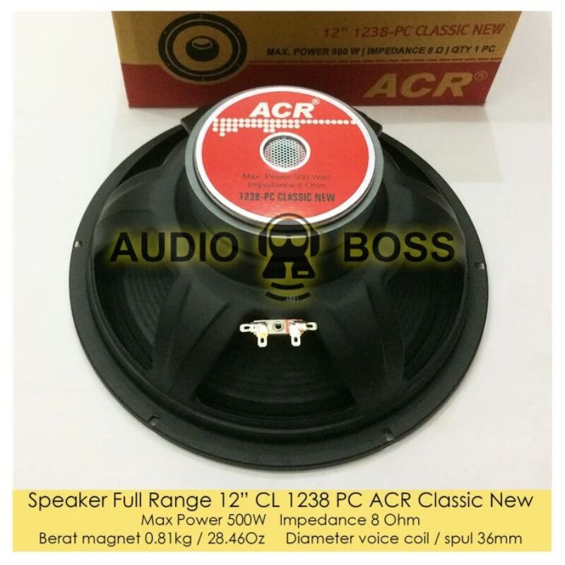 Speaker Full Range 12 12in 12 inch ACR 1238 CL PC ACR Classic Line New
