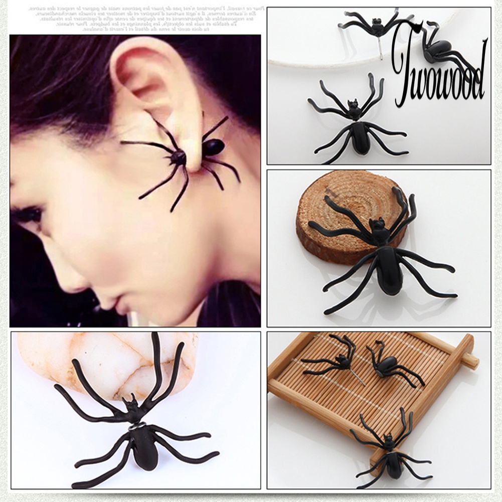 1pc Anting Stud Piercing Bentuk Laba-Laba Untuk Halloween