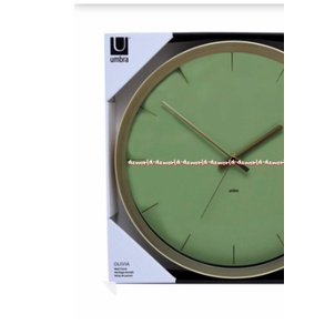 Umbra Olivia Wall Clock Green Gold 30cm Jam Dinding Bulat Diagonal Hijau Umbra Clock 30cm