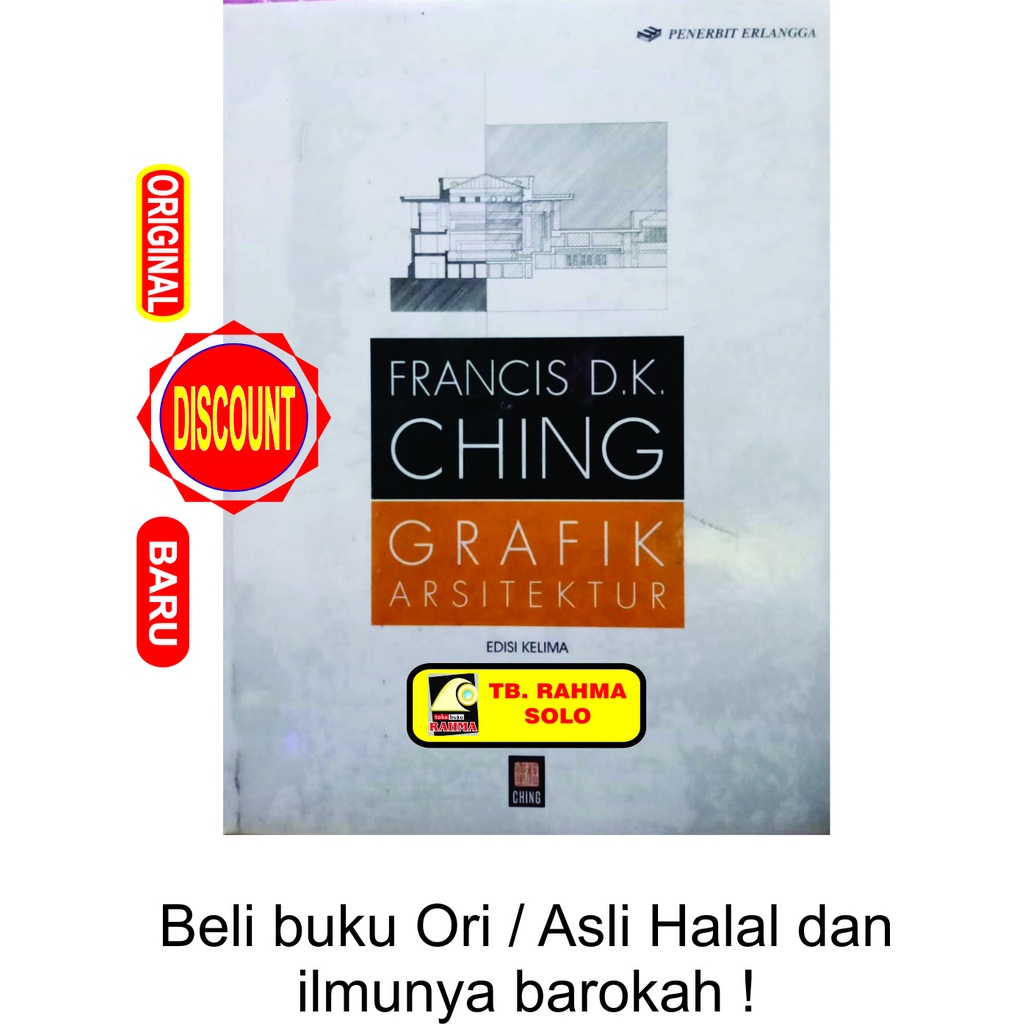 Grafik Arsitektur Edisi Kelima 5 Francis D. K. Ching Erlangga Buku Asli Original Ori Grosir TOKO BUK