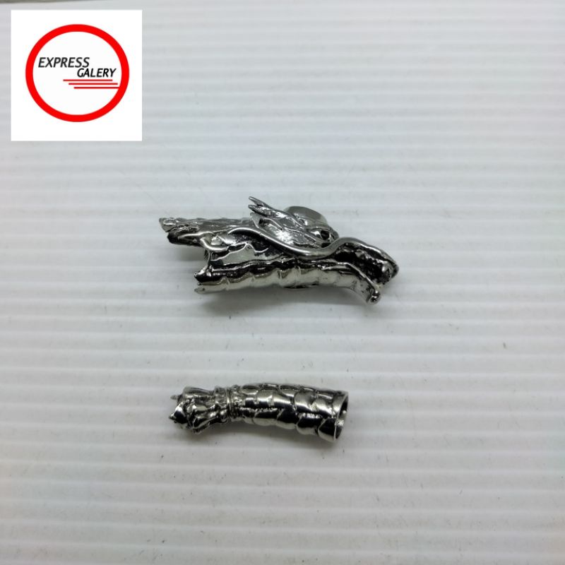 variasi gelang akar bahar motif naga warna perak X22