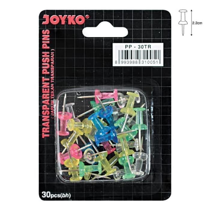 

Push Pin Jarum Tekan Transparan Joyko PP-30TR Paku Pin - SHSNP