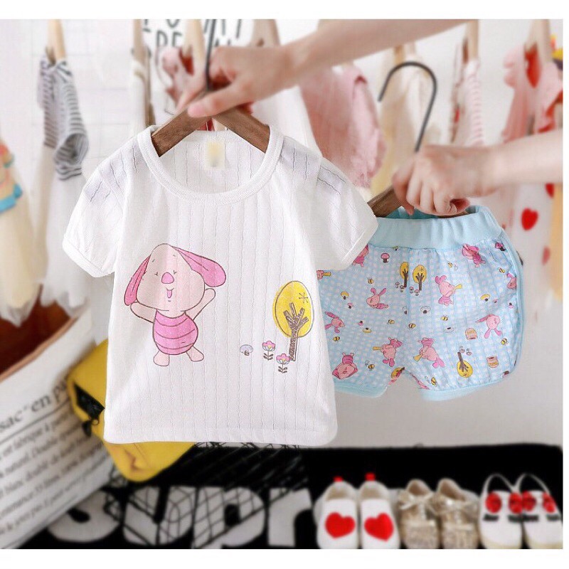 SETELAN BAJU RUMAH ANAK / KAOS OBLONG ANAK PEREMPUAN / SETELAN IMPORT WINNIE THE POOH PIGLET