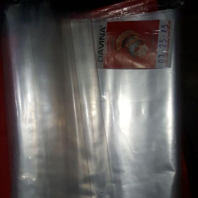 Isi -/+ 30lembar Kantong Plastik Bening Kaca Pp 25x45cm Laundry Sepatu Kerupuk Snack