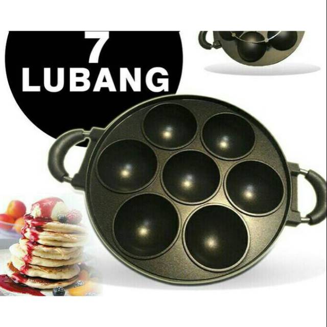 Cetakan kue apem /bikang lubang 7 cekung Happy call