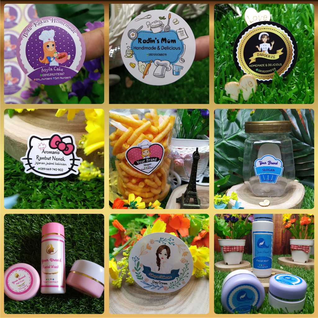 FREE DESAIN stiker label  makanan  skincare Shopee Indonesia