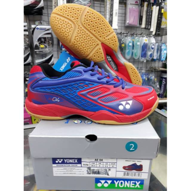 SEPATU BADMINTON YONEX ALL ENGLAND 04 - BRIGHT RED / NAVY  -  ORIGINAL
