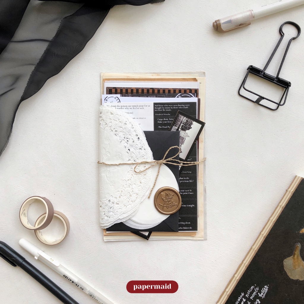 

Paper Set Dark Academia Themed for Bullet Journal / Scrapbook Kit