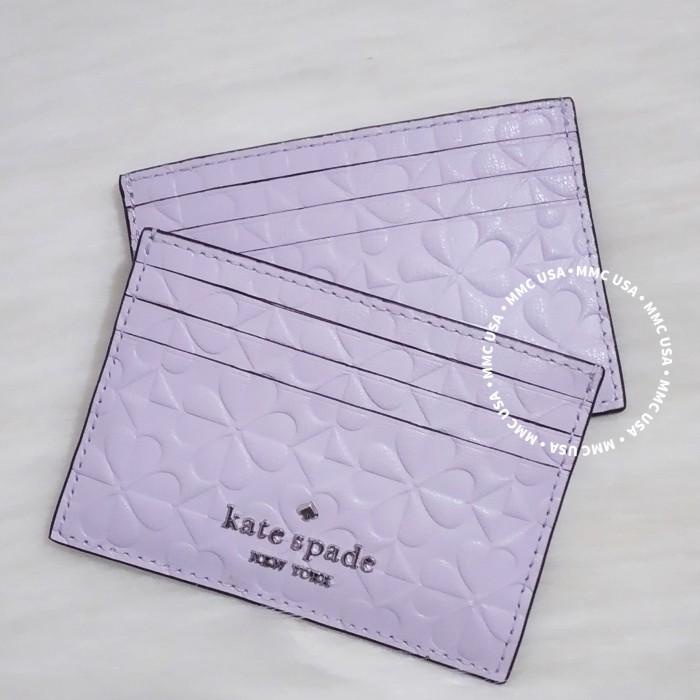 

Kate Spade Small Slim Card Holder Hollie Spade Clover Geo Ks6154 - Black