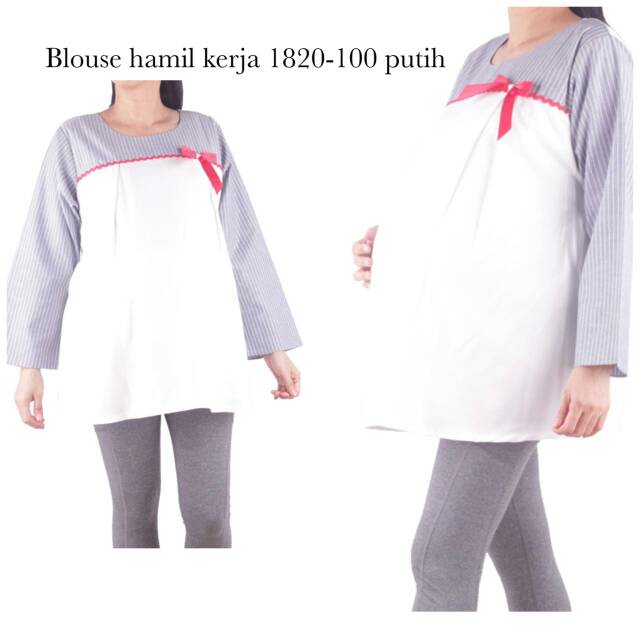 Blus hamil kerja 1820 putih