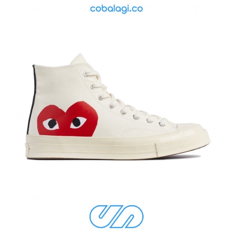 Converse x CDG 70s Hi White One Heart 100% AUTHENTIC ORIGINAL BNIB - Sneakers Converse CDG Play Comm