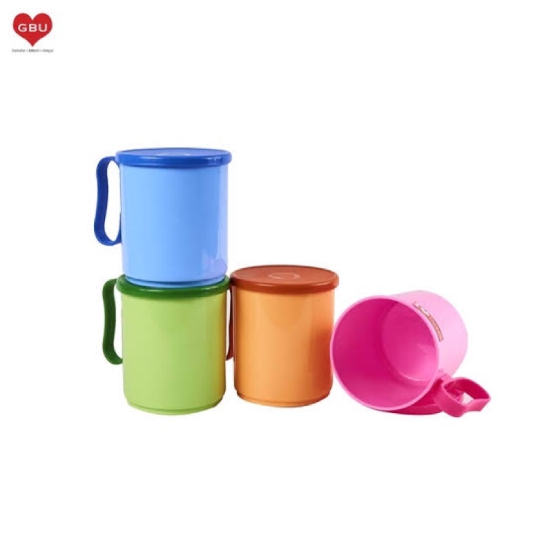 GELAS CANGKIR MUG TUTUP PLASTIK GBU PLAST