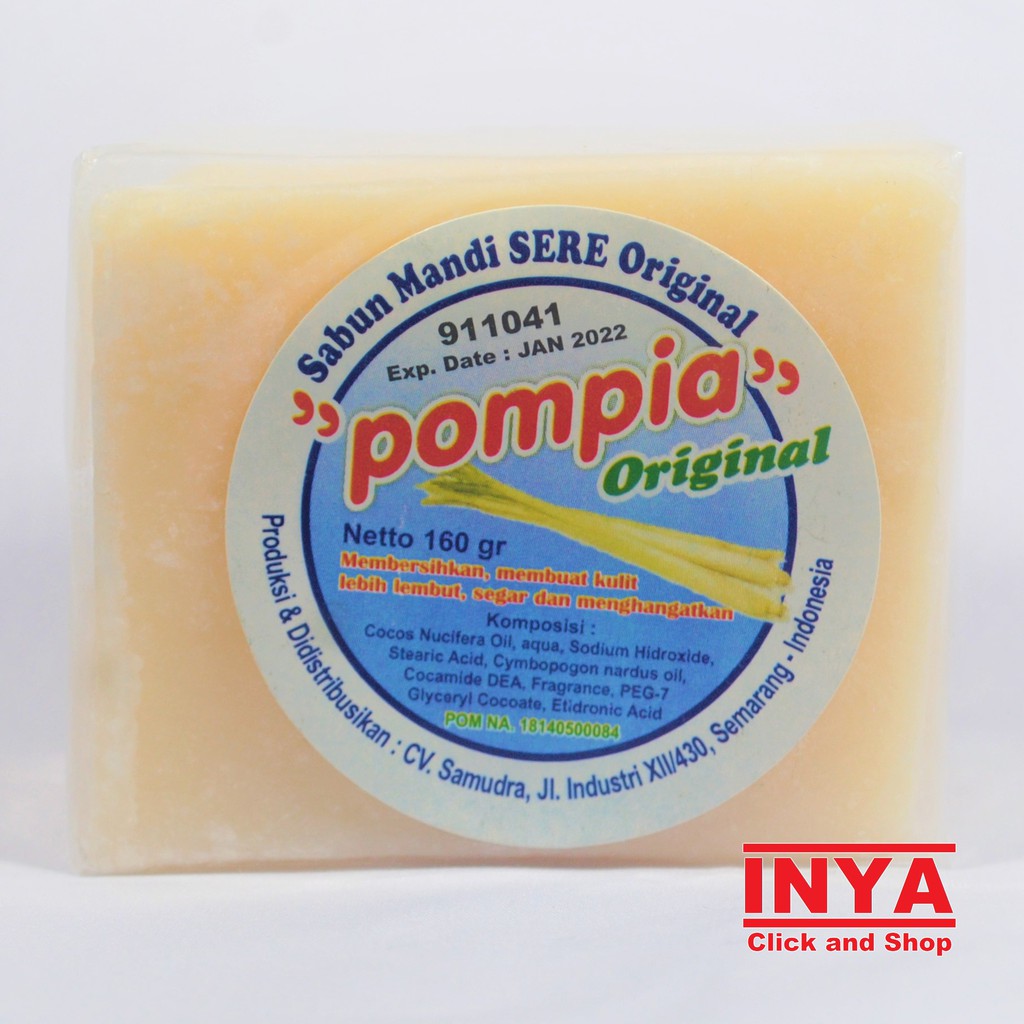 POMPIA LEMONGRASS SOAP ORIGINAL 160gr - Sabun Mandi Sere Asli