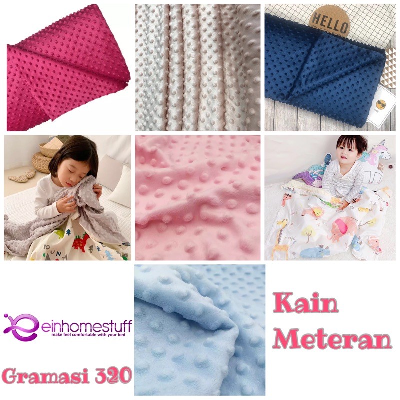 KAIN MINKY DOT PREMIUM METERAN  Einhomestuff Meteran Lebar 160Cm/M bahan selimut