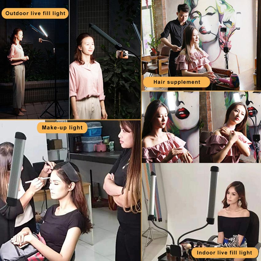 【Dengan Tripod 】Adjustable Live Streaming Vlogger Video LED dan Lampu LED Studio Foto-2