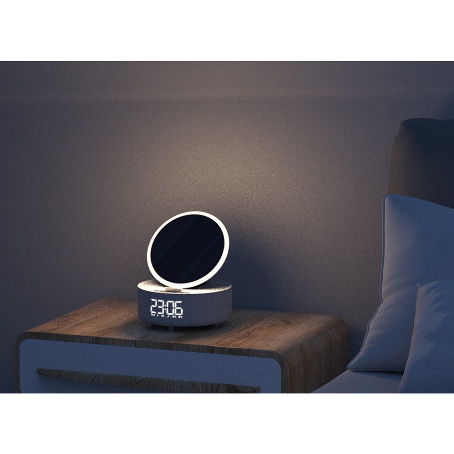 VIEWTEC W16 Qi Wireless Charger Bluetooth Speaker LED Lamp Time Clock