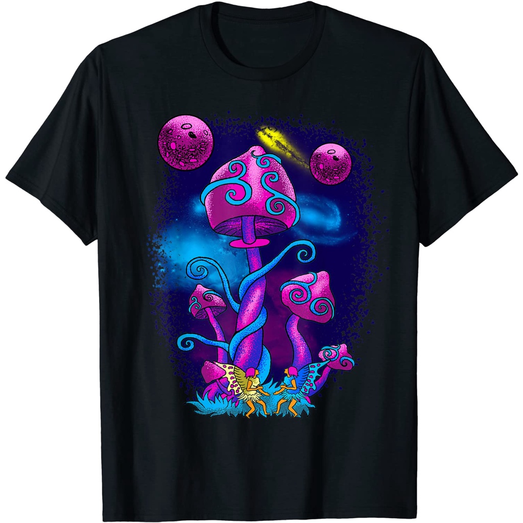 KAOS Mushroom Fairy Magic Elves Colorful Psychedelic Hippie T-Shirt