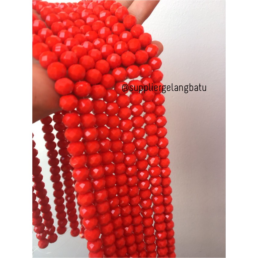 Crystal Ceko kilap 10mm ORANGE oren kilap doff bahan manik manik kraft aksesoris supplier grosir