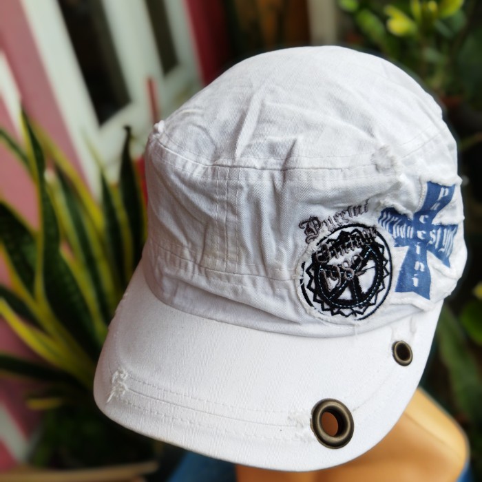 TOPI KOMANDO PUTIH PRELOVED SECOND BEKAS
