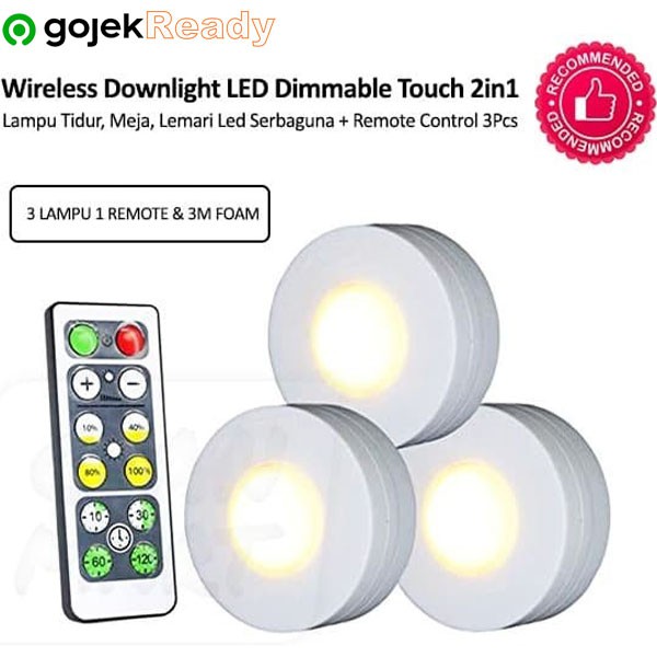 Lampu Donlet / downlight LED  Hias Tempel Kabinet Lemari Dinding Dimmable Touch Sensor plus Remote