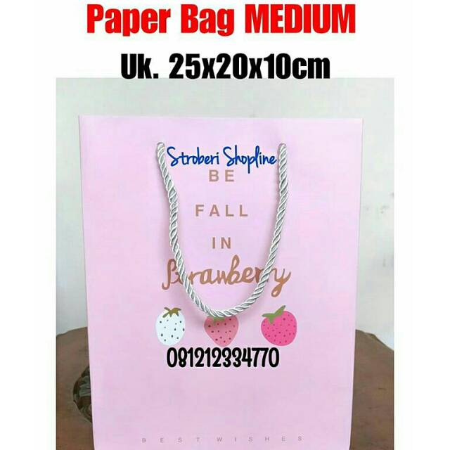

Paper Bag Strawberry MEDIUM (Uk. 25x20x10cm)