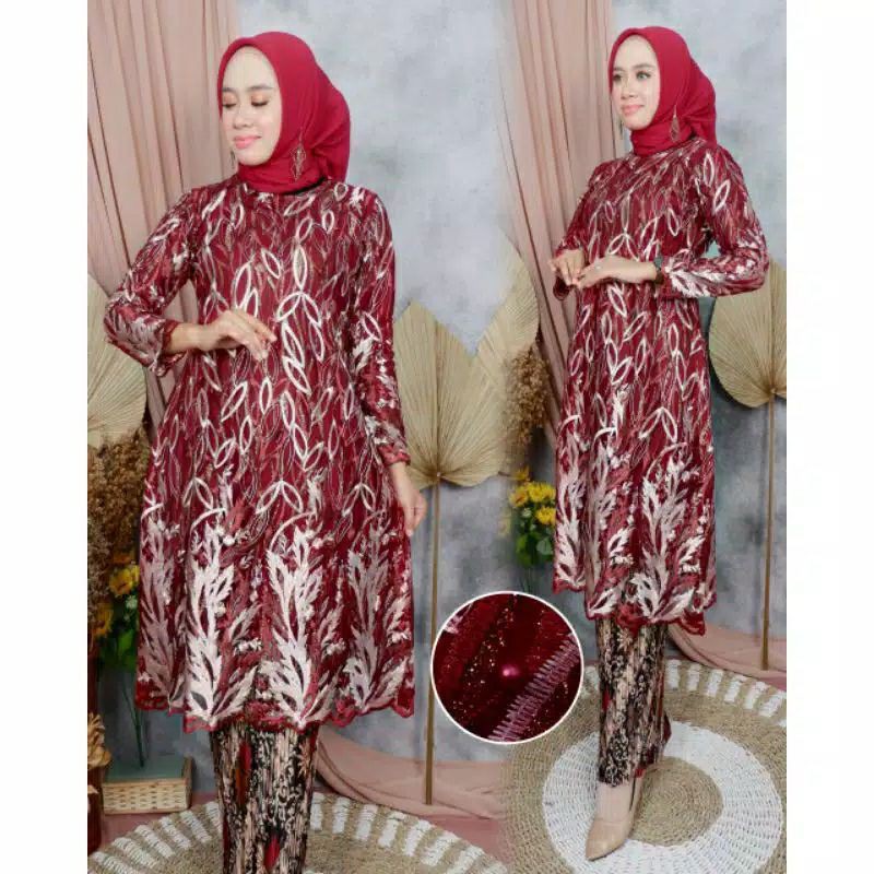 KEBAYA MODERN SETELAN TUNIK TULLE/SET PESTA