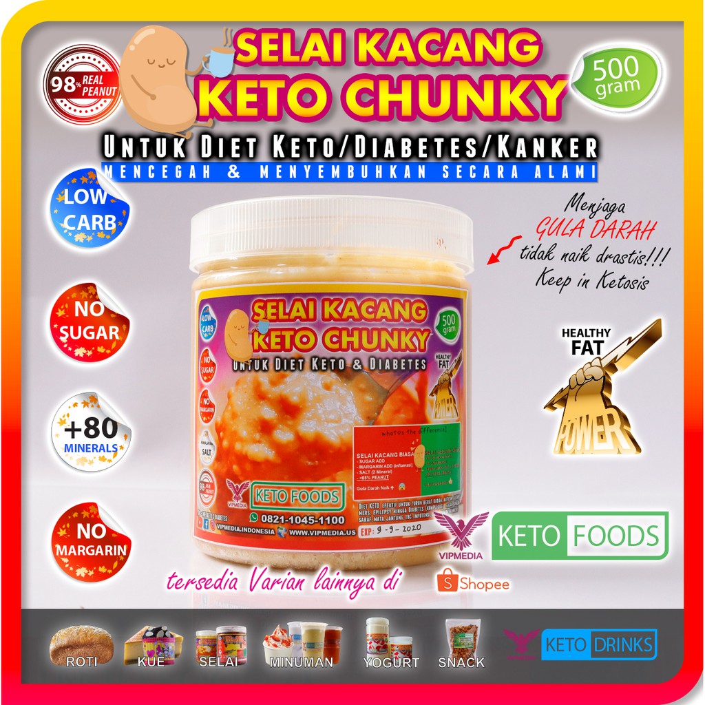 

SELAI KACANG KETO CHUNKY 500 Gram