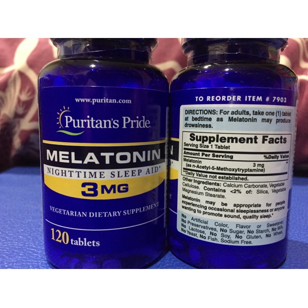 DISKON -  Melatonin Puritan 3 mg 120 Sleep Aid untuk Insomnia Jetlag