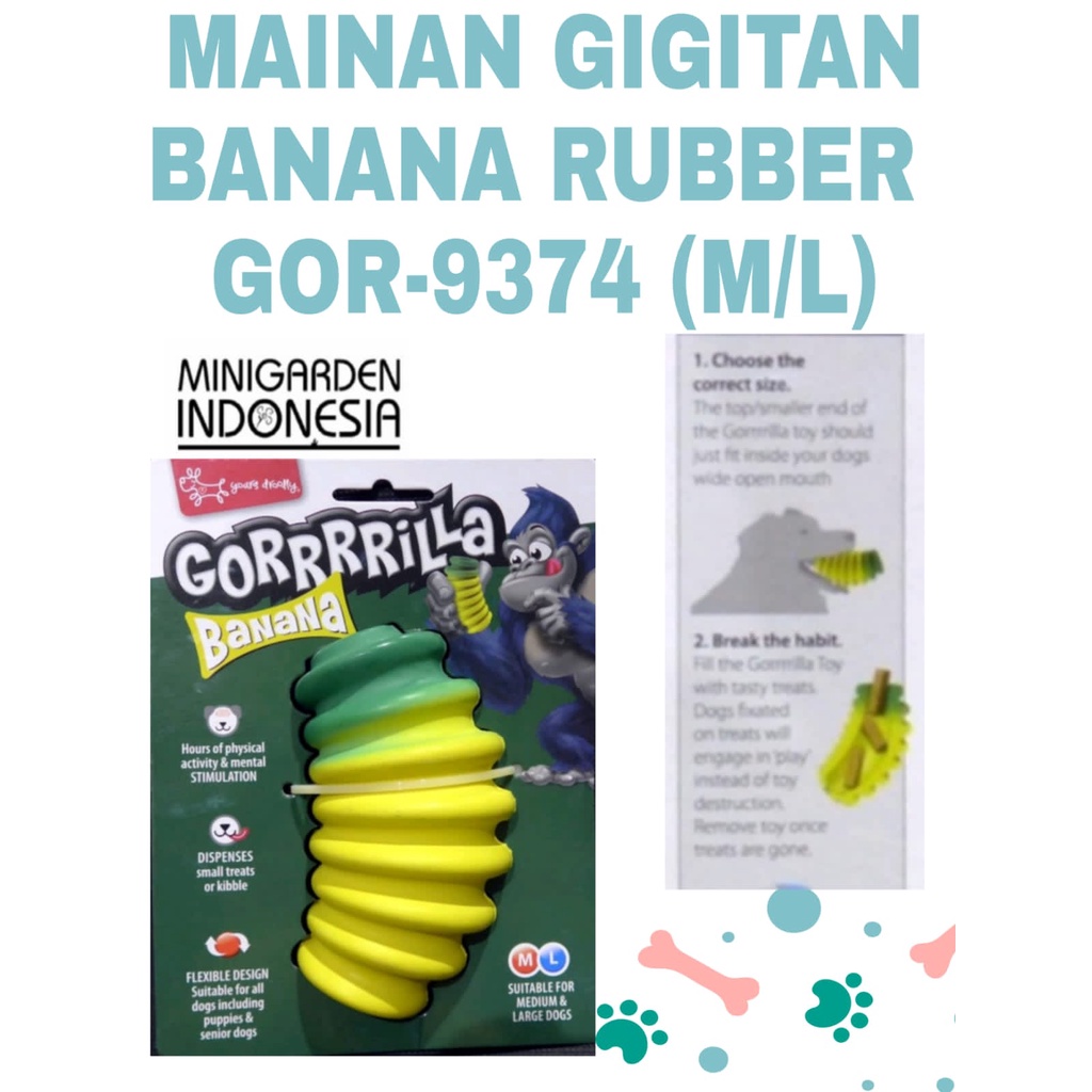 MAINAN GIGITAN KARET BANANA RUBBER pet toy gigitan anjing bentuk pisang mainan interaktif