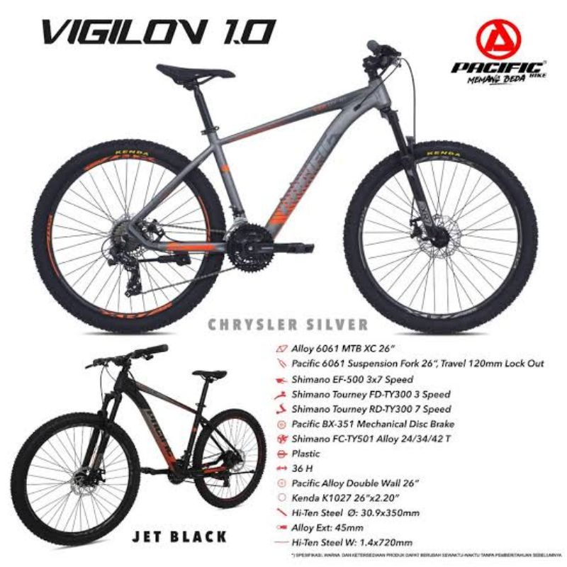 Sepeda Mtb 26 Pasific exotic aviator Vigilon 1.0