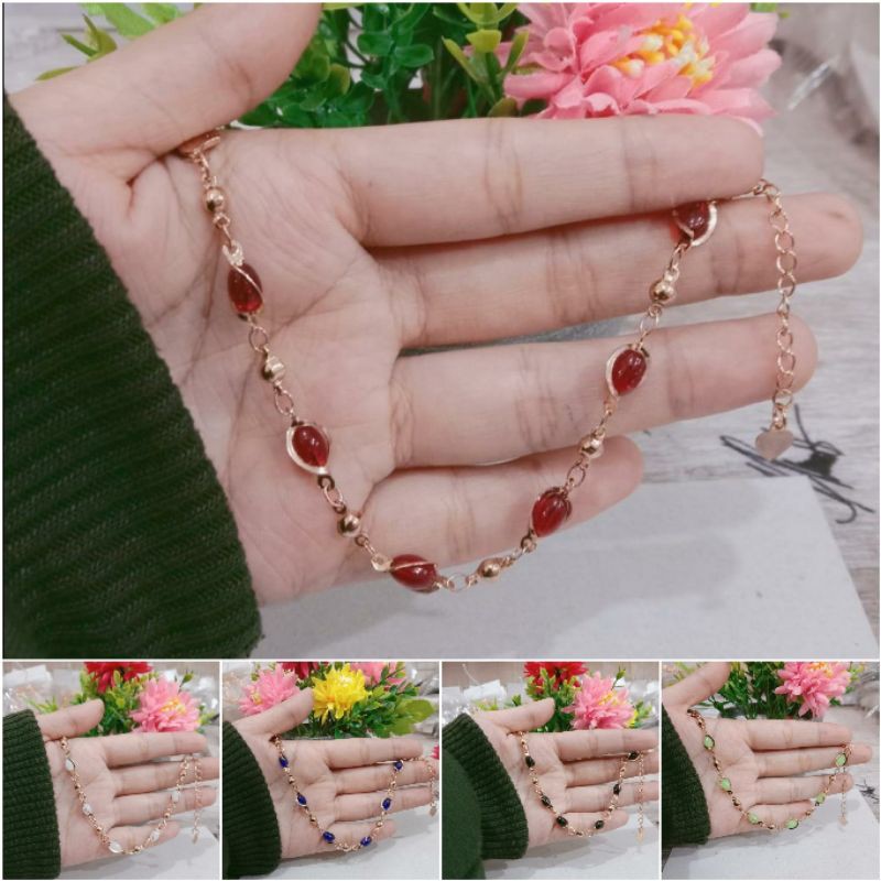 Fourfashion Gelang Tangan Dewasa Motif Batu Warna Kekinian YT038