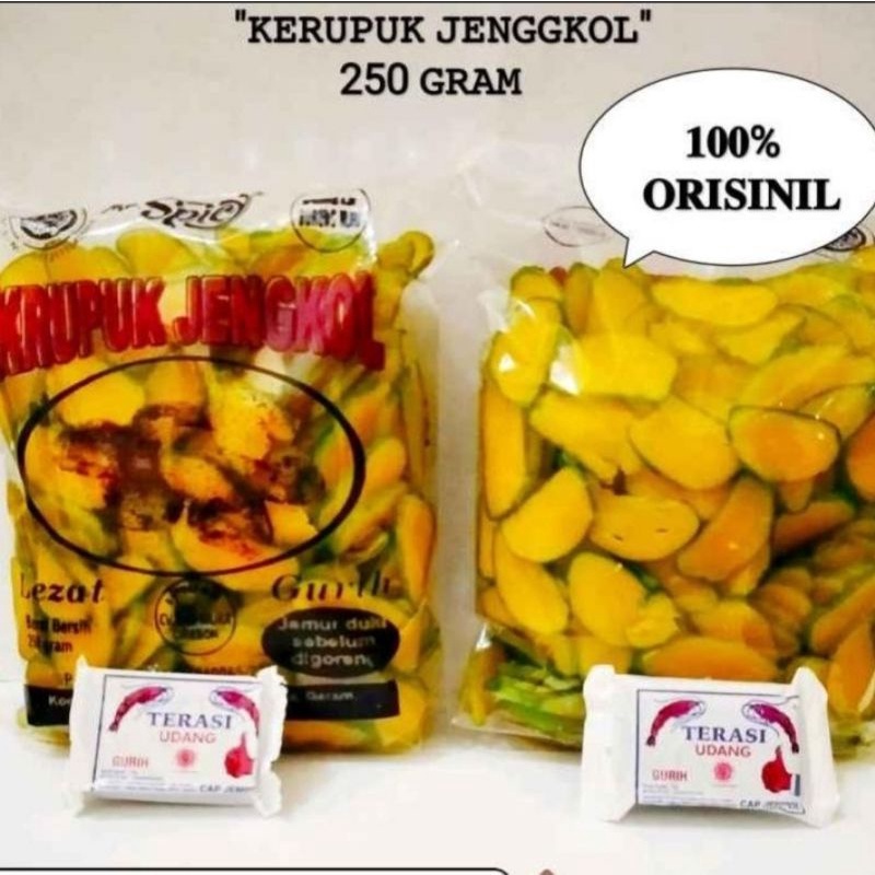 

KERUPUK JENGKOL HIJAU MENTAH @250GR OLEH OLEH KHAS CIREBON GRATIS TERASI/ TEH