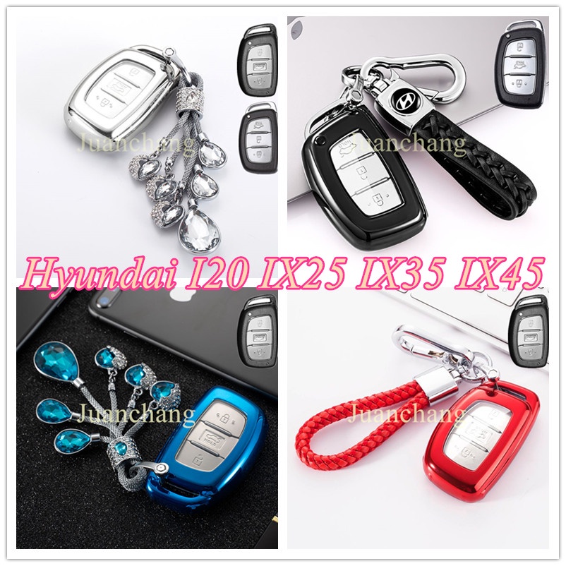 Casing Kunci Remote Mobil Bahan TPU Untuk Hyundai Sonata Santa Fe Elantra Accent Solaris Verna IX20 I30 IX35 Ix25 IX45 IX20