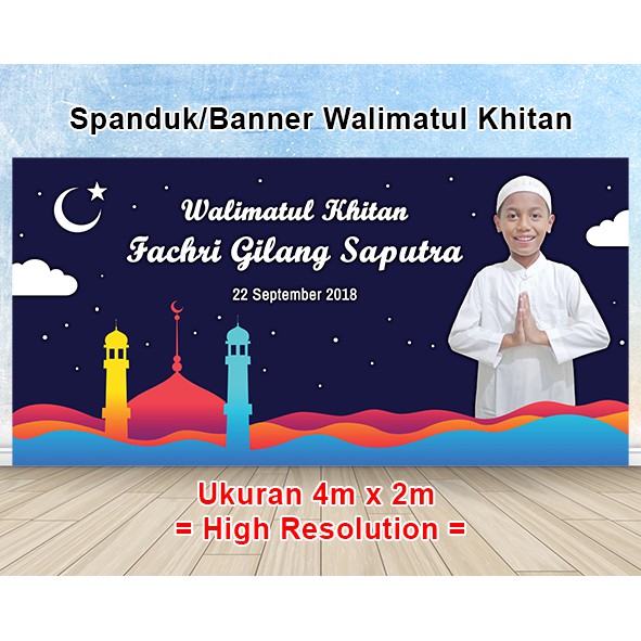 Banner Spanduk Latar Panggung Walimatul Khitanan Anak Ukuran 4m X 2m Shopee Indonesia