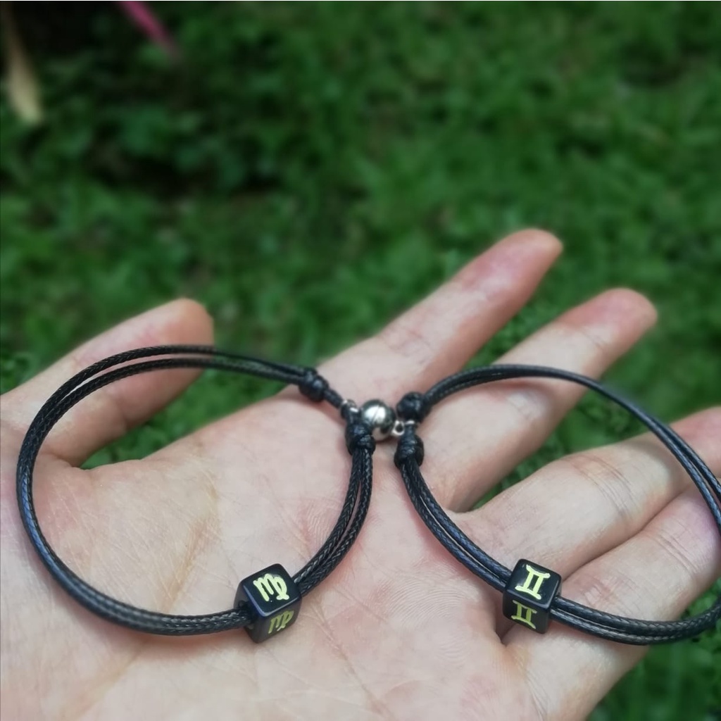 Gelang Tali Zodiak / Gelang Magnet Zodiak / Gelang Couple Magnet Zodiac